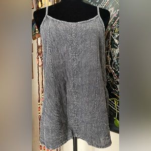 Vintage Angie 100% Cotton Tank Blouse. Adjustable straps. Made in India. S/M.